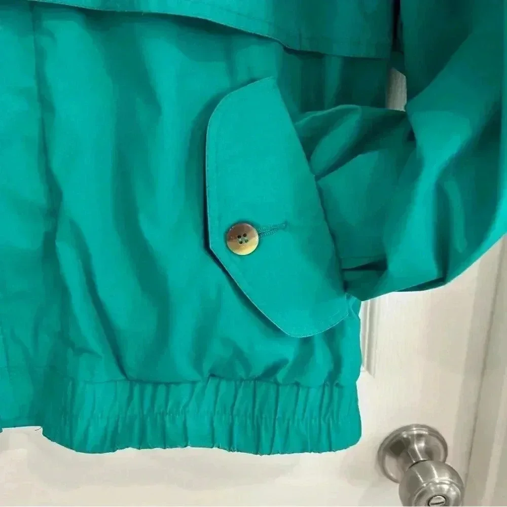 VTG 90s Y2K Crown Cruise Lines Green Collar Zip Up Pocket Coat Jacket Men XL
